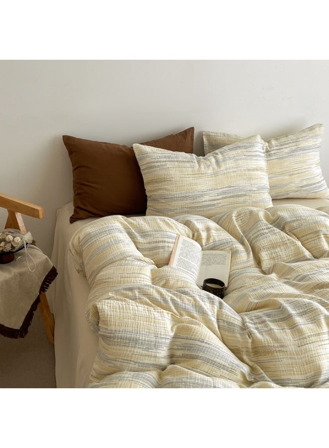 Striped Duvet Cover Set 100% Washed Cotton Bedding Duvet Cover Full Colorful Striped Pattern Modern 3 Piece Bedding Set with Zipper Closure Corner Ties,Breathable Comfortable - Image 4